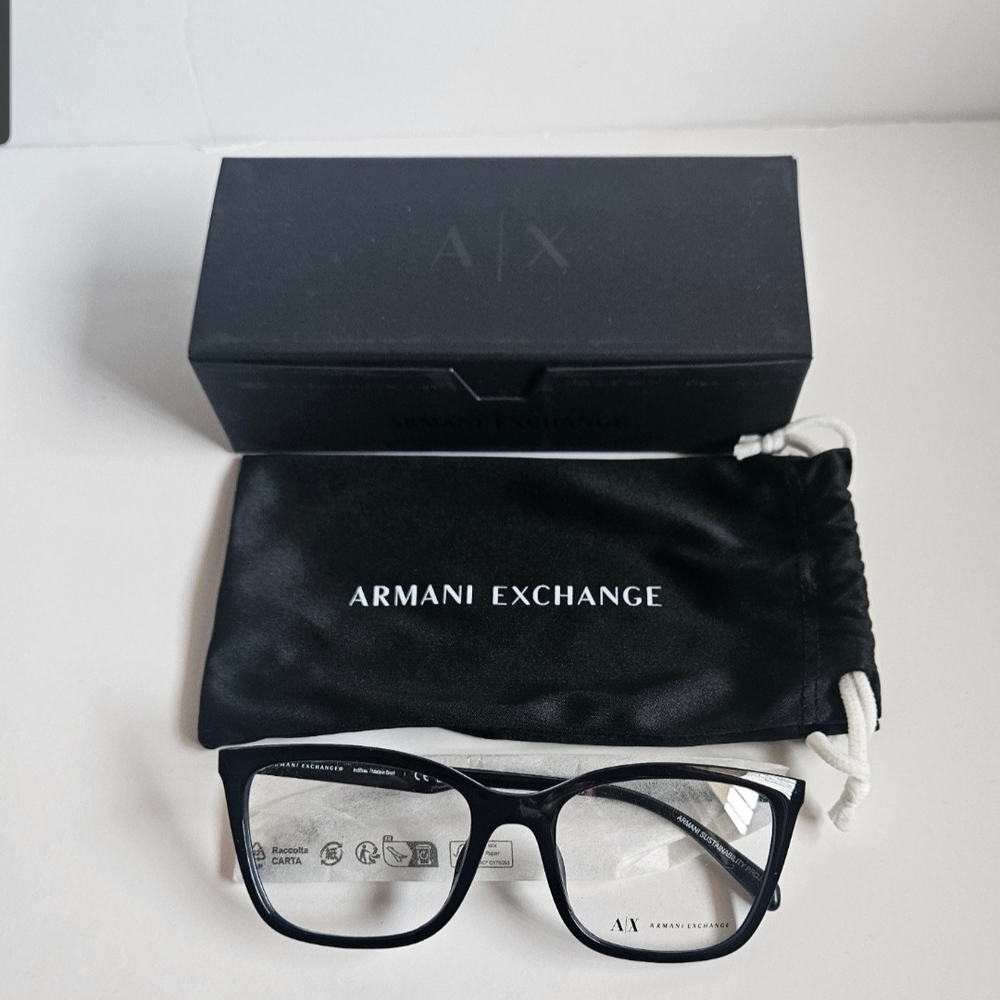 Armani Exchange Black Glasses with Case